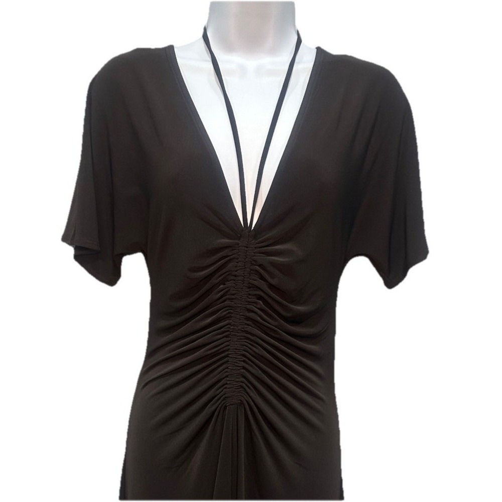 White House Black Market Dress Women's Small Black Maxi Stretch Short  Sleeves - Picture 4 of 9